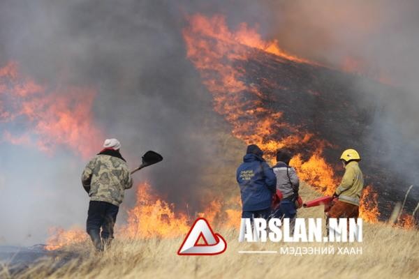 21 гаруй мянган га талбай газар ой хээрийн түймэрт өртжээ